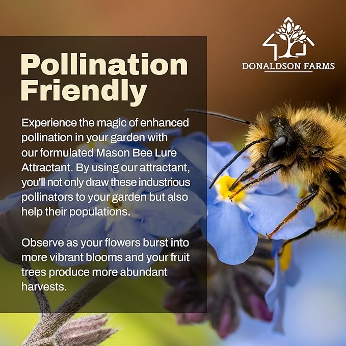 Mason Bee Attractant Spray – Made with Natural Lemongrass Oil to Lure Pollinating Bees, Easy to Use Garden Spray for Bee Houses, Nests, Flowering Plants & Fruit Trees – 2 oz