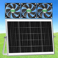 Solar Chicken Coop Fan 3 Kit, 25W Solar Powered Greenhouse Fan Outdoor Waterproof, Solar Exhaust & Intake Fans, Strong Airflow for Outside Shed Dog House Air Circulation Ventilation Cooling