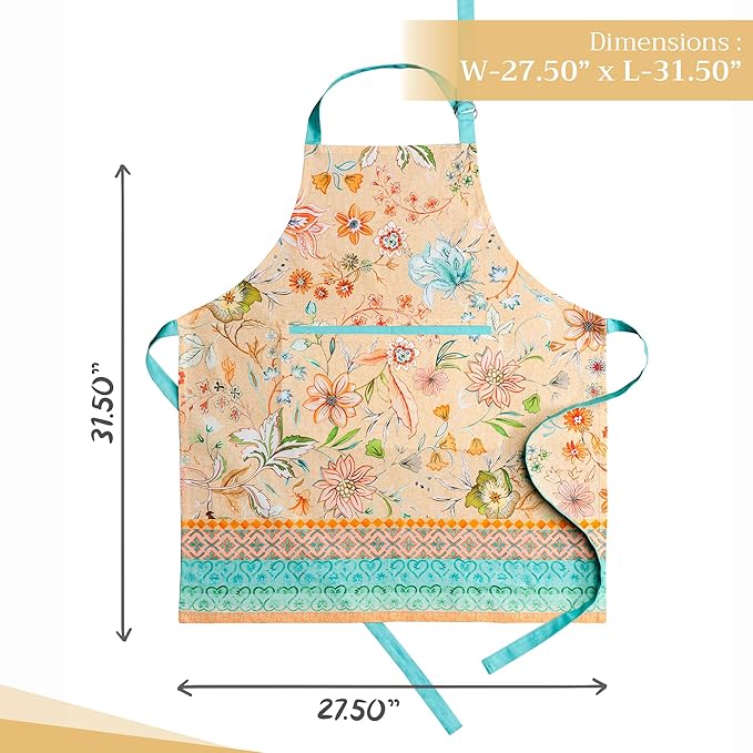 Maison d' Hermine 100% Cotton Apron for women with Pocket Kitchen Chef Apron for Men Cooking Easter Decorations