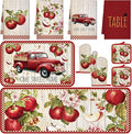 10 Pcs Apple Farmhouse Kitchen Decor Set Dish Towels Kitchen Rugs Oven Mitts and Pot Holders Set for Cooking Baking Grilling Women Mom Daughter Gift (Fruit Color)