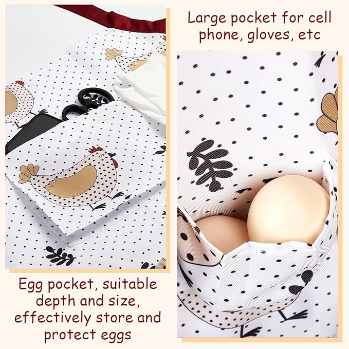 Vicenpal Egg Apron, Egg Collecting Apron for Chicken Hen Duck Goose Eggs,13 Pockets for Collecting,chicken Lovers Gifts for Christmas