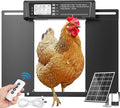 INNOLAND Large Size Automatic Chicken Coop Door Solar Powered - Timer/Manual Mode, Solar Chicken Coop Door Anti-Pinch, Aluminum Alloy Chicken Door | 20M Remote Control | Higher Battery Capacity