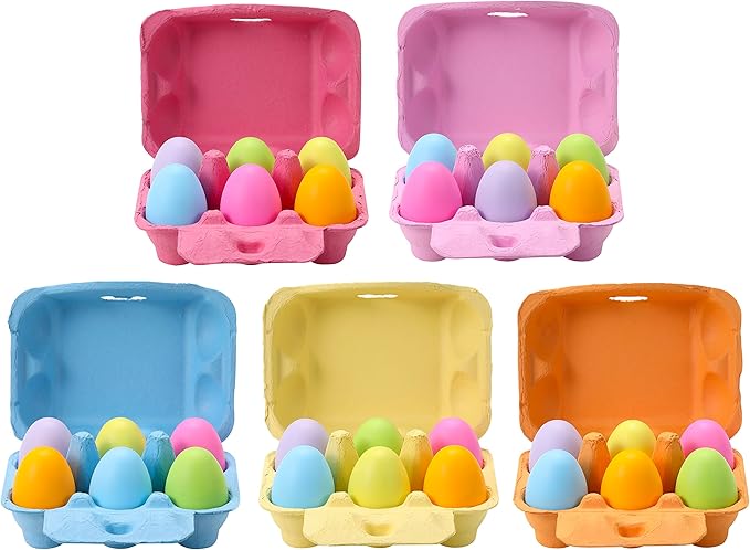 Half Dozen Colored Egg Cartons 20 Pack, Natural Pulp Paper Egg Cartons 6 Count for Chicken Eggs Reusable, Blank Colorful Easter Toy Color Storage Tray for Holds Up to Six 6 Egg Holder Basket Cardboard