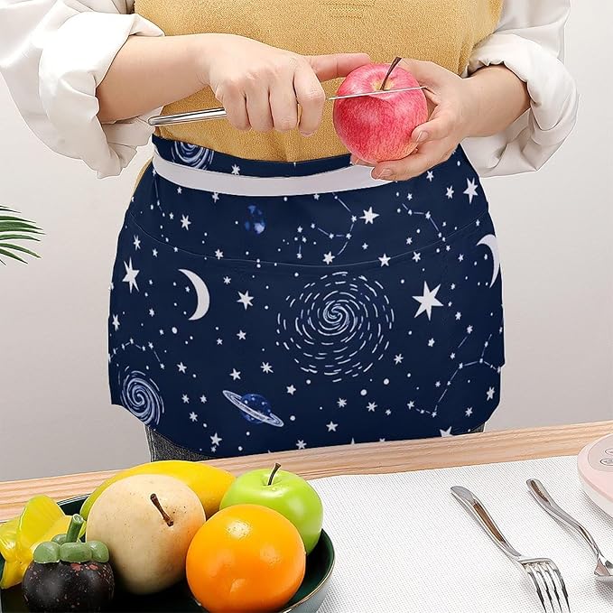 Waterproof Half Waist Apron Kitchen Chef Apron for Cooking Server Waitress