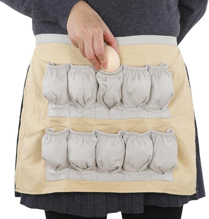 Aurya Kids Egg Collecting Apron - Chicken, Hen, Duck, Goose Gathering Holder for Children