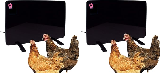 Cozy Products Safe Chicken Coop Pet Heater 200W Flat Panel Technology, One Size, Black (Pack of 2)