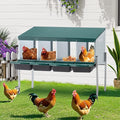 Chicken Nesting Box,4-Hole Nesting Boxes for Laying Eggs,Heavy Duty Metal Nest Box with 4 Metal Legs and Removable Tray,Chicken Laying Boxes for Chickens,Poultry,Hens to Collect Eggs