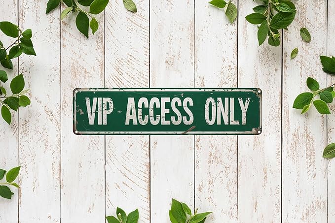 VIP Access Only Metal Sign 4x16in Cool Rustic Plaque for Man Cave Office Bar Garage Home Wall Accessories