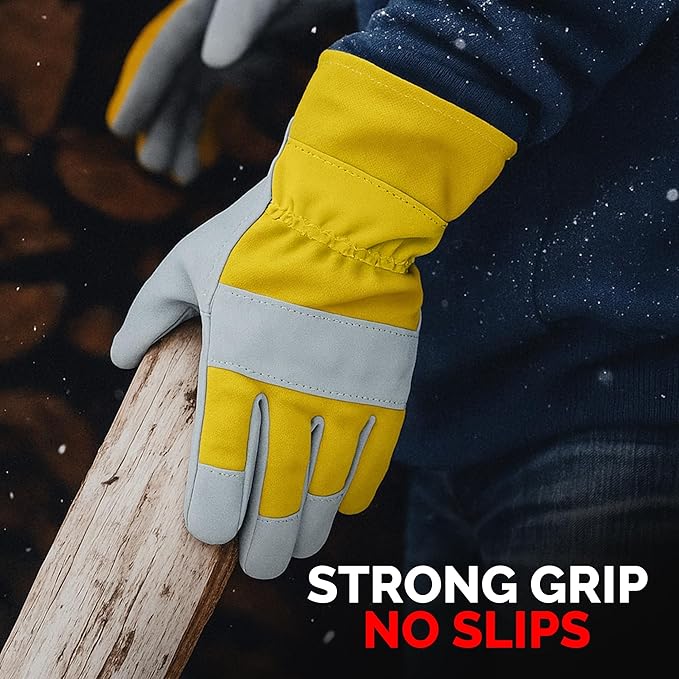 Daniel Smart Men & Women Goatskin Working Glove Lightweight Leather Safety Gloves for construction, gardening outdoor Work