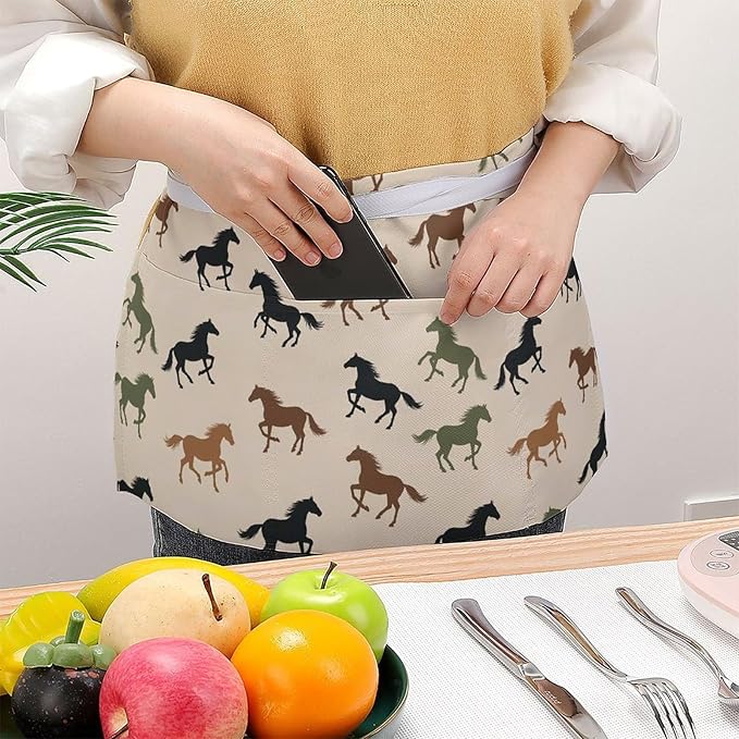 Short 3 Pockets Waist Waiter Waitress Half Apron Waterproof Chef Aprons