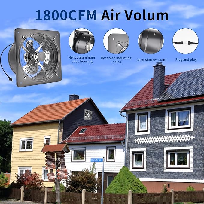 40W Solar Attic Fan Kit, 40W Solar Panel + a 25W DC Fan, Plug and Play, for Attic, Roof Vent, Green House or Chicken Coop