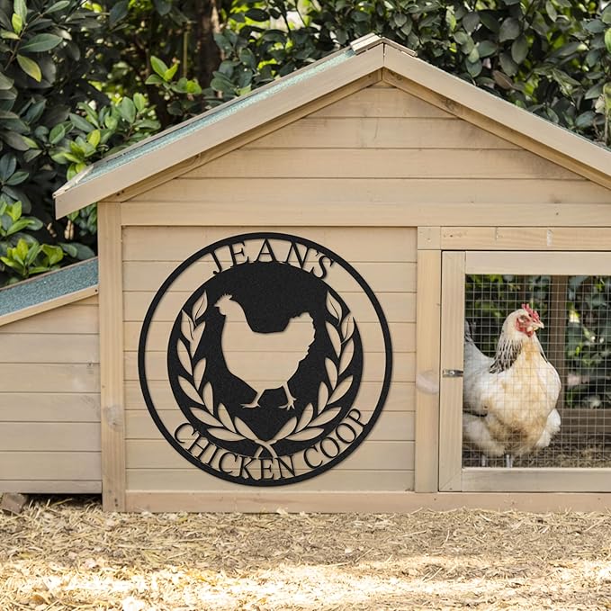 Customizable Chicken Coop Metal Sign, Vintage Chicken Coop Decor, Rustic Farmhouse Wall Art, Personalized Gift for Poultry Lovers