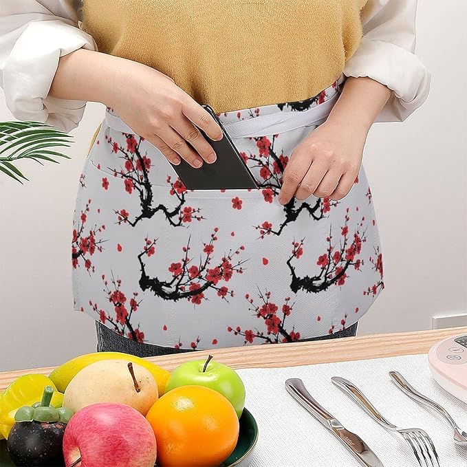 Waterproof Half Waist Apron Kitchen Chef Apron for Cooking Server Waitress