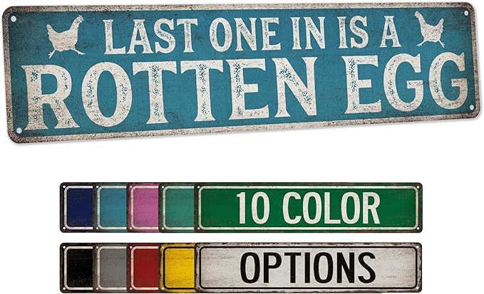 Chicken Coop Sign Last One In Is A Rotten Egg - Made In USA - Farm Décor Ranch Hen House Chicken Décor Kitchen Décor Gift 104180017008