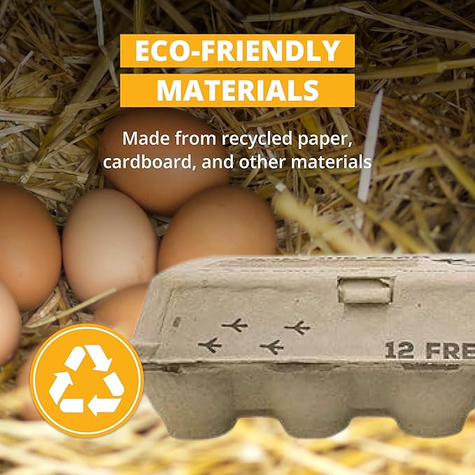 Stromberg's Decorative Print Large Egg Cartons, Eco-Friendly, Perfect for Farmer's Markets, Advertise Fresh, Handgathered Eggs from Happy Hens, 250 Pack