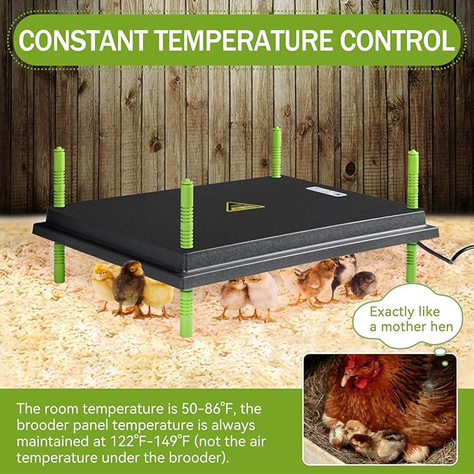 16"x22" Chick Brooder Heater Plate, Brooder Plate for Chicks with Adjustable Height & Temperature Display for Baby Chick Duck, 50W Constant Temperature Control Chick Warmer for Energy Saving