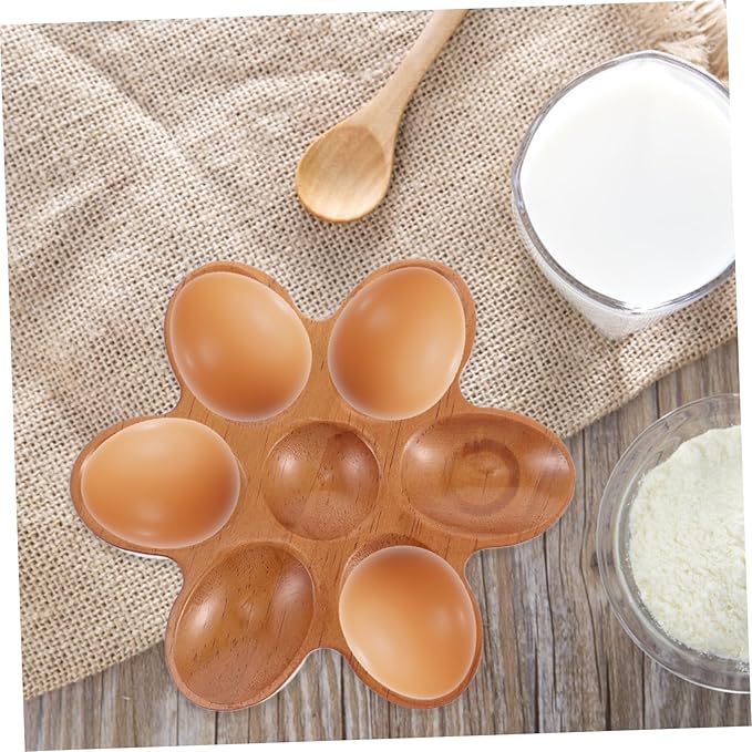 Rustic Wooden Egg Tray Kitchen Counter Decor Egg Storage Basket Holder Organizer Holder