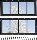 Shed Windows 2 Pack, Transom Windows 10" x 23" with Tempered Glass, Garage Doors Window for Shed, Chicken Coop, Playhouse, Household (Black)