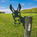 Farm Peeping Animal Metal Art Outdoor Decor Garden Fence Decoration, Farmhouse Backyard Hang Artwork Wall Decor, Outdoor Yard Art Patio Lawn Statue Gift for Loved Dad Grandpa (Donkey)
