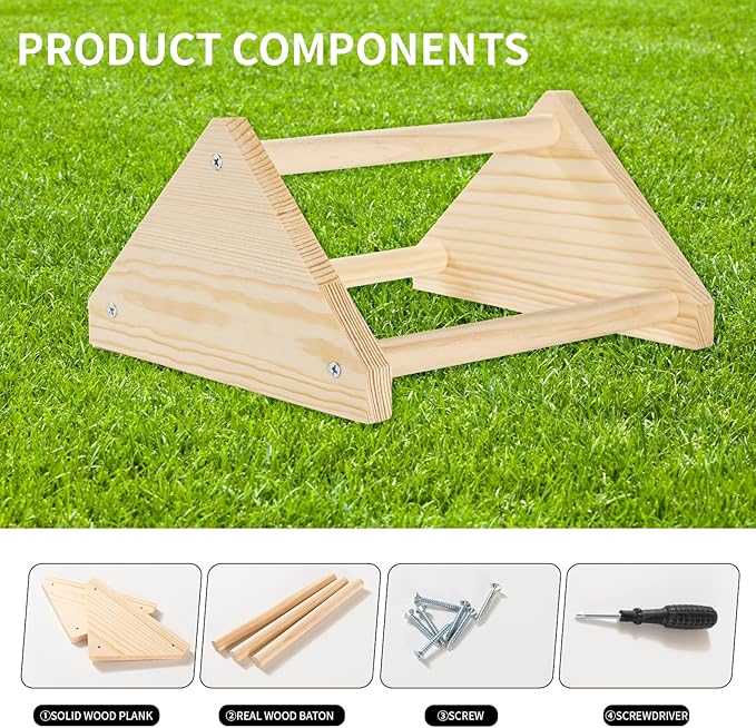 Chicken Perch for Coop - Roosting Bars for Chickens - Chick Brooder Perch & Enrichment Toys for Hens - Safe Wooden Adjustable Roosting Perch for Baby Chicks and Adult Chickens Accessories(Shape-4)