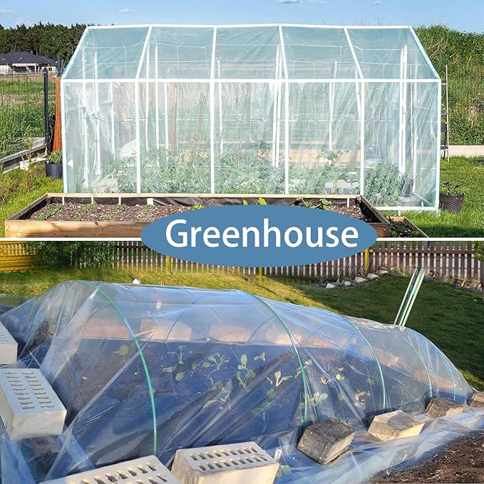 Clear Tarps Heavy Duty Waterproof 10x10 FT Heavy Duty Waterproof Transparent Vinyl Cover for Patio Furniture Greenhouse Porch Chicken Coop & Winter Window Enclosure