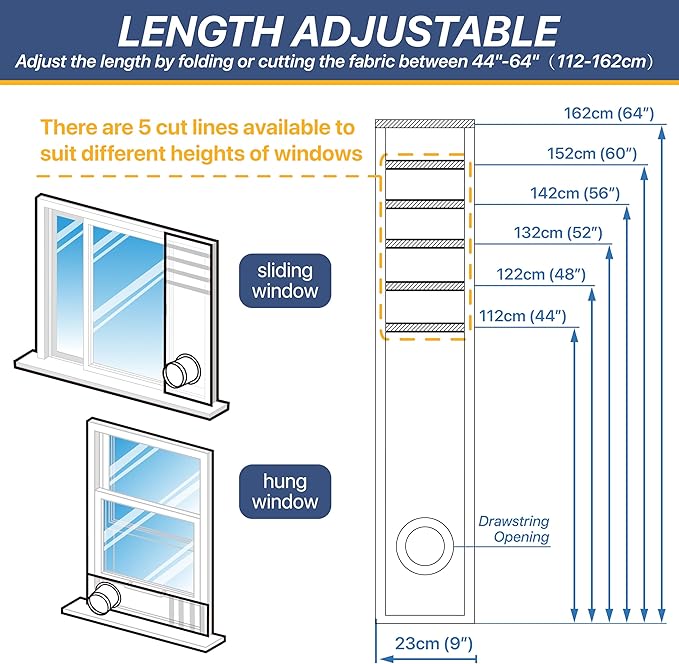 Loviga Portable AC Window Vent Kit, 100% Sealing Window Kit Seal Kit for Portable Air Conditioner AC Unit Clothes Dryer, 9X40 Inch Length Adjustable, Waterproof, No Drilling