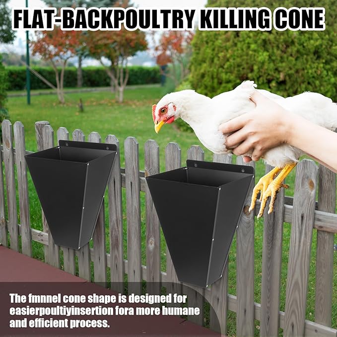 Poultry Processing Equipment Set Include Chicken Cone, Clear Heat Poultry Shrink Bags With Silicone Straw And Cable Ties Restraining Cones for Chicken Turkey Processing(Large)