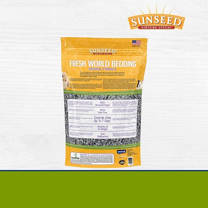 Sunseed 18220 Fresh World Bedding for Small Animals, Original Gray - 450 Cubic Inch