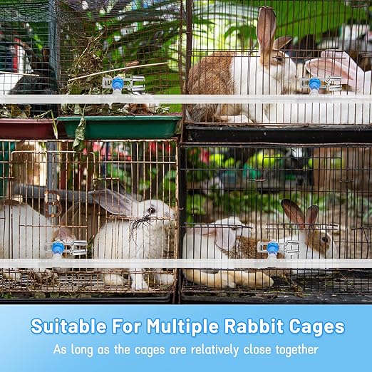 Automatic Rabbit Watering System,Rabbit Waterer Kits-Includes 66 ft 5/16’’Hose,30 PCS Drinking Nipple,Hole Opener,Barb Fittings to G1/2’’Thread Connectors,T-Fittings,Springs,Gaskets