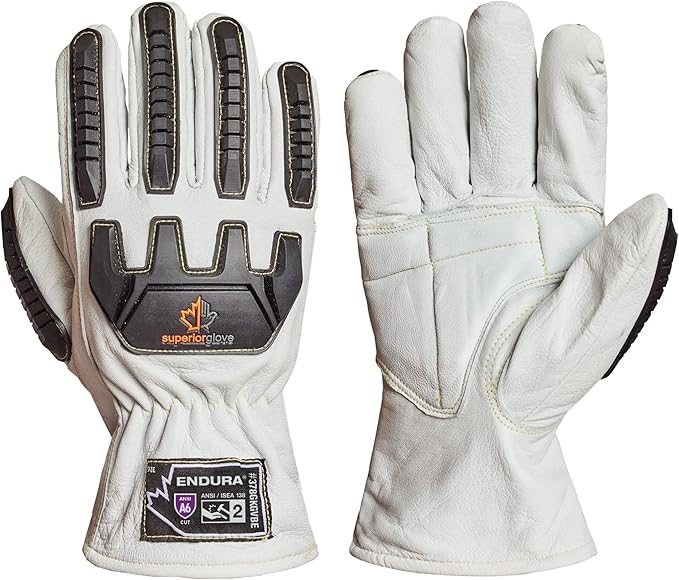Superior Glove Endura Goatskin Leather Work Gloves Arc Flash Cut Resistant Safety Hand Protection