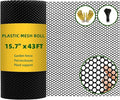 15.7INx43FT UV Resistant Black Plastic Mesh Fencing Roll for Chicken Dogs Rabbit Snake Poultry Barrier Gardening, Thicker Wire Mesh Netting Fence for Balcony Garden Pet Enclosure Plant Support DIY