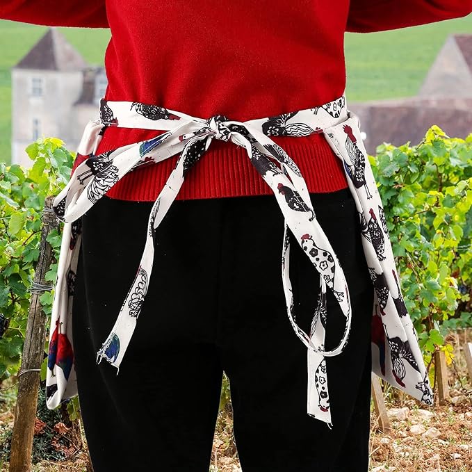 Garden Harvesting Apron - Fruit Picking Apron Bag for Gardeners, Hands Free Foraging Bag for Gathering Vegetables, Fruit, Berry, Eggs. White