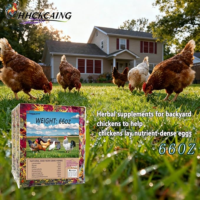 66 oz Nesting Herbs for Chicken coop– All Natural, Increase Egg Production, relieves Stress, and Keeps hens Healthy. Nest Box and Bedding, Backyard Chicken Supplies
