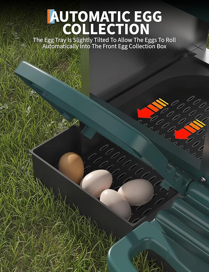 Chicken Nesting Boxes, 3 Hole Metal Rollaway Nest Box for Laying Hens with Cleanable Pull-Out Trays Wall Mount or Placed Design for Easy Egg Collection & Cleaning