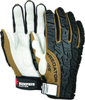MCR Safety PD2903XL Predator Multitask Grain Cow Leather Palm, Breathable, Padded Gloves, Tire Tread Backing, White, X-Large, 1 Pair