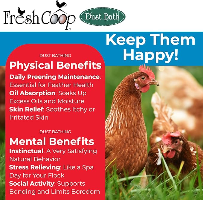 Progressive Planet Fresh Coop Dust Bath, 6lb Jug - Food-Grade Diatomaceous Earth & Calcium Montmorillonite Clay - Supports Healthy Feathers, Reduces Boredom & Encourages Natural Dust Bathing