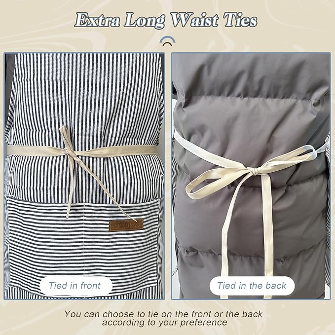ATROPOS 2 Pack Aprons for Women with Pockets, Cooking Aprons for Women Men, Adjustable Bib Apron Chef Aprons for Kitchen, Cooking, BBQ, Cleaning