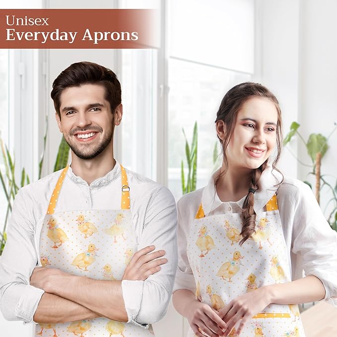 Maison d' Hermine 100% Cotton Apron for women with Pocket Kitchen Chef Apron for Men Cooking Easter Decorations