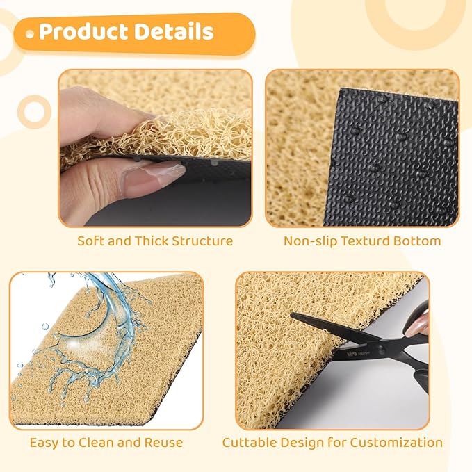 8 Pack Chicken Nesting Pads, Washable Nesting Box Liners for Chicken Coop, Reusable Plastic Nest Box Pads with 4 Pcs Fake Wooden Eggs, Chicken Laying Mats, 12×12×0.8 inch