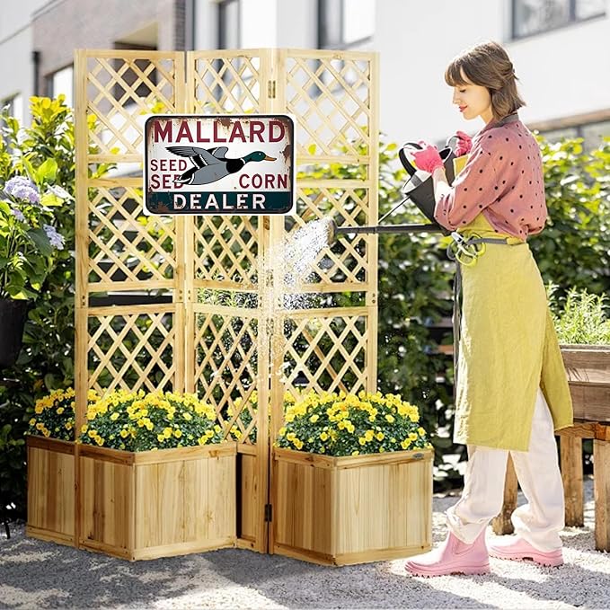 Mallard Duck Seed Corn Dealer tin sign Vintage Rustic Metal Sign Suitable for outdoor decoration, farmhouse garden bar 8 x 12 In, Easy to Hang