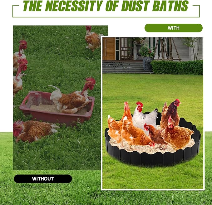 1 Set Chicken Dust Bath Tub Coop Lime Accessories Chicken House Cleaner Container Roost Poultry Nesting Herbs Container for Essential Coop Accessory (36.4'' x 5.5'')