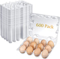 Zubebe 600 Pcs Plastic Egg Cartons Clear Egg Cartons Bulk Blank Tray for Chicken Farm Business Market Home Refrigerator Storage