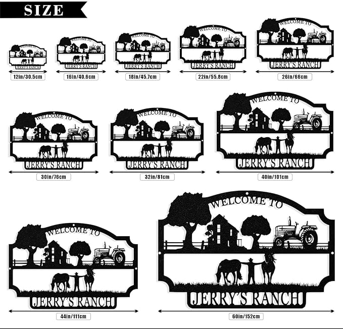 Personalized Farm Sign, Custom Ranch Sign, Custom Farm Metal Signs Outdoor, Customized Family Name Metal Signs for Farms, Ranch, Farmhouse, Housewarming Gifts
