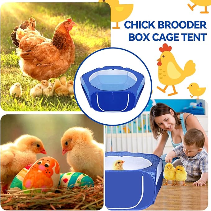 Foldable Portable Small Animals Playpen,Breathable Mesh Chicks Cage,Waterproof Chick Brooder Tent,Small Pet Pop Up Playpen Outdoor Indoor for Small Chicken Breeds Playpens