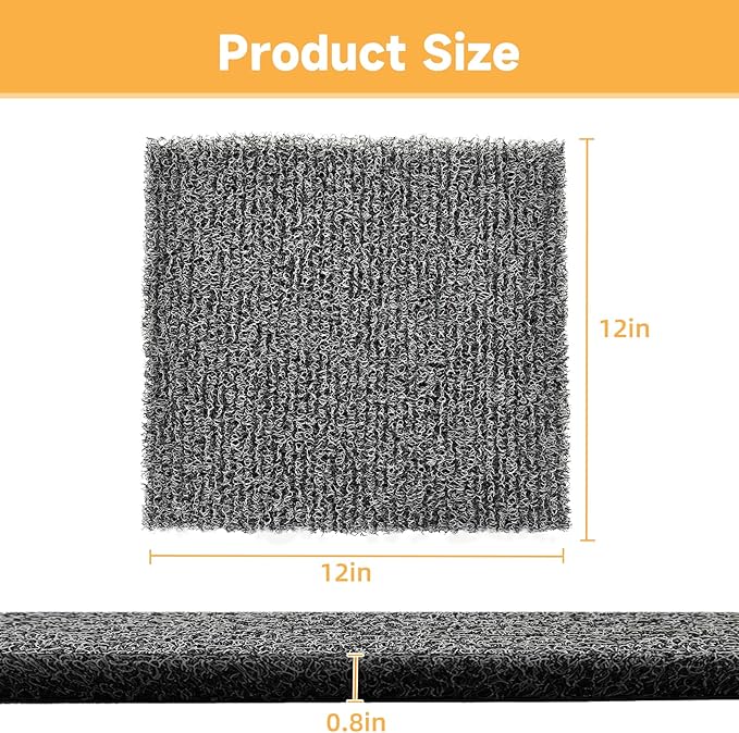 DRQ 8 Pcs Nesting Pads for Chicken Coop - Washable Chicken Nesting Pads, Reusable Chicken Coop Accessories for Hen Laying Mats 12"×12" (Gray)