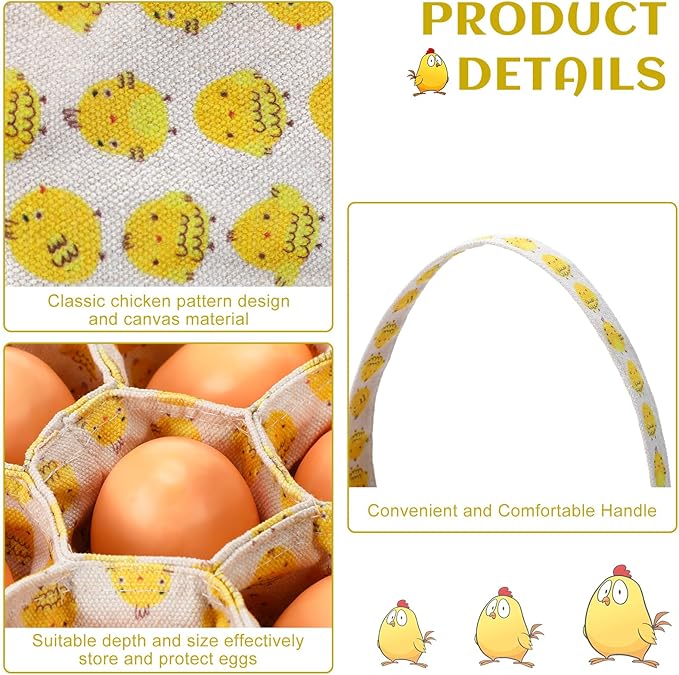 2 Pieces Egg Basket Mini Egg Collecting Bags Gathering Basket with 7 Pouches for Easter Farmhouse Chicken Hen Duck Goose Housewife Garden Transporting Storage, 8 x 2.6 Inch(Pretty)