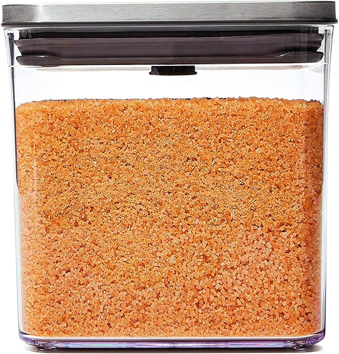 OXO Steel POP Container Big Short Sqaure - 2.8 Qt for Cereal, Grains and More Grey
