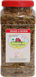 Shake A Worm | Dried Mealworms in a Reusable Shaker | Premium Poultry Treat for Chickens | 1.3 lb