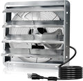 Hiorucet 16 Inch Wall Mounted Shutter Exhaust Fan with 1.8m Power Cord, 2060CFM High Speed Low Noise Aluminum Louvered Exhaust Fan for Greenhouse, Garage, Shop, Attics, Chicken Coop Ventilation Fan.