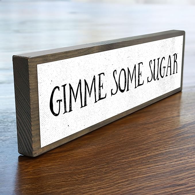 Wood & Metal Southern Sign – Weatherproof Indoor Outdoor Wall Decor – Rustic Charm with "Gimme Some Sugar" – Gift-Wrapped & Ready to Give